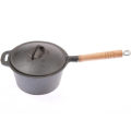 Wooden Handle Cast Iron Saucepan